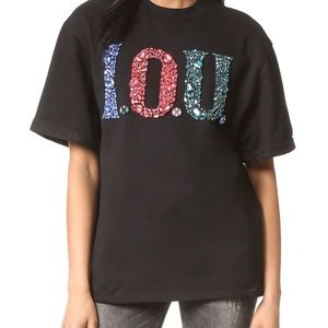 Sweat tee shirt with embellishment